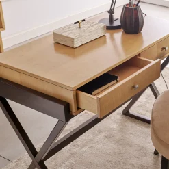 Cherry Wood Desk with Two Drawers
