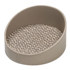 Chevron Beige Oval Small Valet Tray