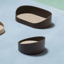 Chevron Brown Rectangular Large Valet Tray