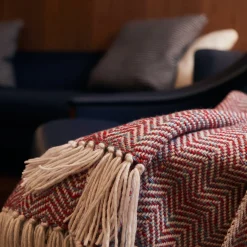 Chevron Turquoise and True Red Fancy Maxi Plaid