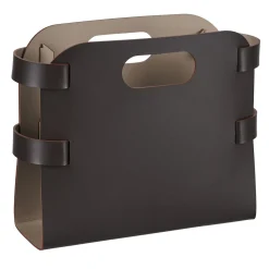 Chocolate and Cappuccino Leather Magazine Rack