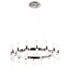 Chrome and White Glass Chandelier