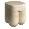 Chunky Classic Roman Travertine Side Table