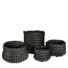 Cilindro Set of 4 Black Baskets by Rosanna Contadini