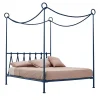 Cima Blue Iron Canopy Double Bed by Sovrappensiero Design Studio