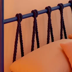 Cima Blue Iron Canopy Double Bed by Sovrappensiero Design Studio