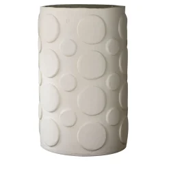City Polka-Dotted White Ceramic Vase