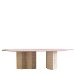 City Travertine Dining Table