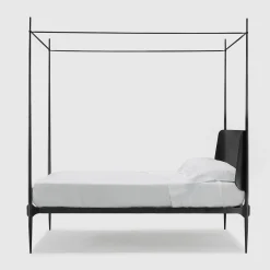 Clamp Black Iron Canopy Double Bed by Francesco Forcellini