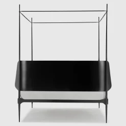 Clamp Black Iron Canopy Double Bed by Francesco Forcellini