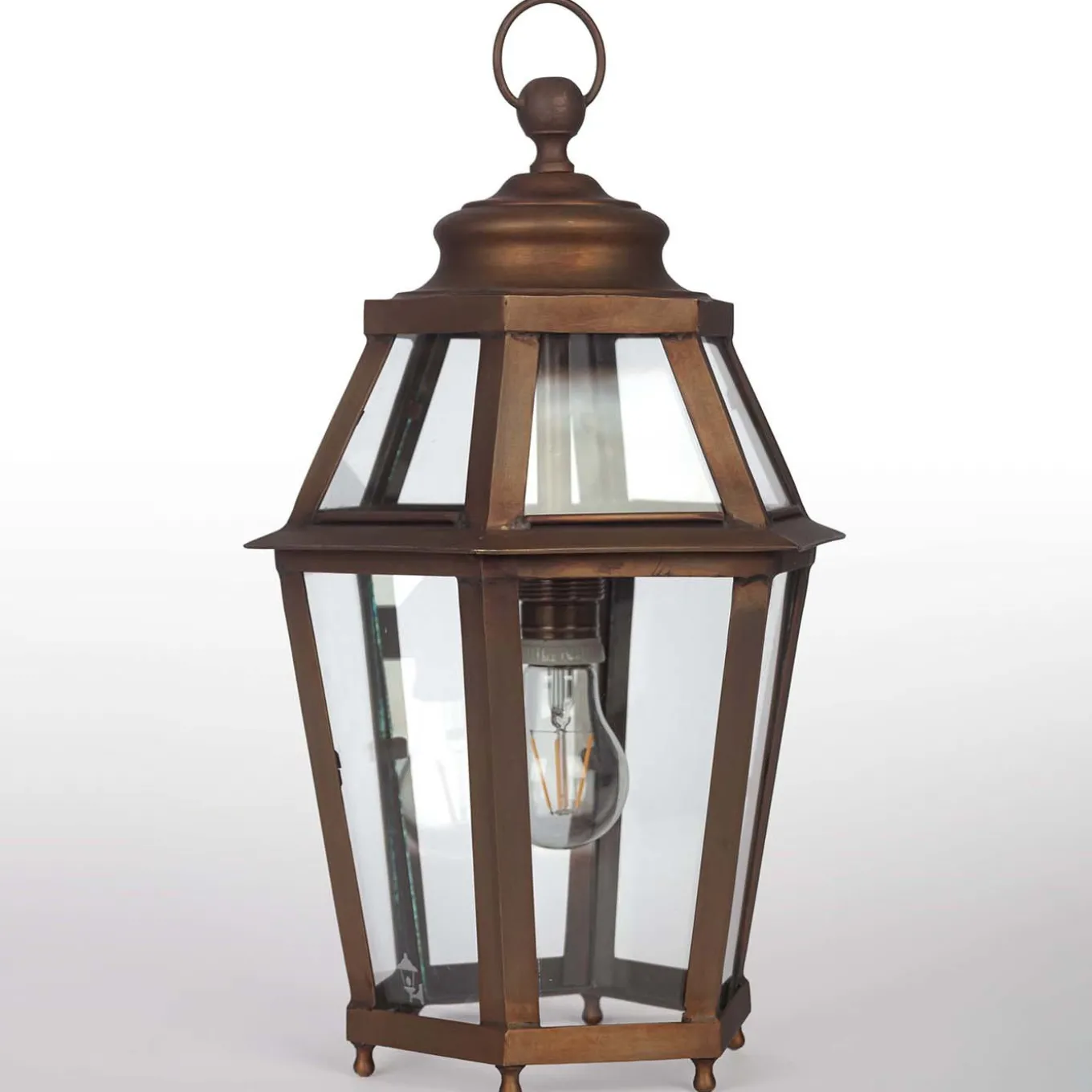 Clara Hexagonal Burnished Brass Lantern