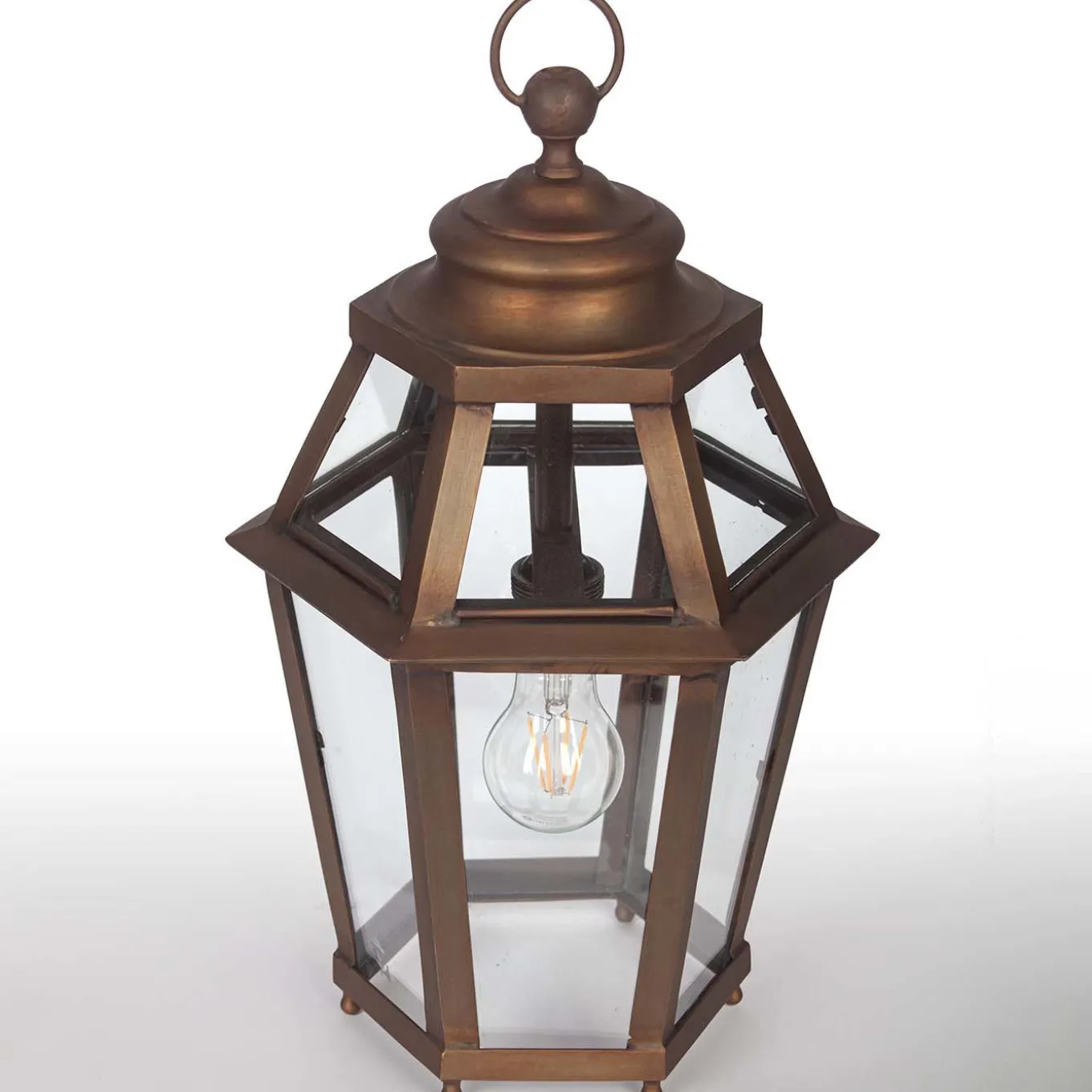 Clara Hexagonal Burnished Brass Lantern