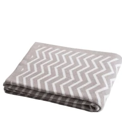 Clara White and Dove Gray Blanket