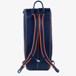 Classic Leather Blue Tennis Backpack