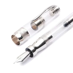 Classic Transparent Medium Fountain Pen with Palladium Trim
