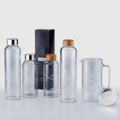 Clear 0.75L Bottle with Silvery Spiral