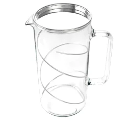 Clear Pitcher with Silvery Spiral and Lid