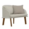 Cleo Beige Accoya Wood Tub Armchair by Marco Acerbis
