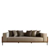 Cleo Beige Teak Wood 3-Seat Sofa
