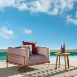 Cleo Brown Accoya Wood Armchair by Marco Acerbis