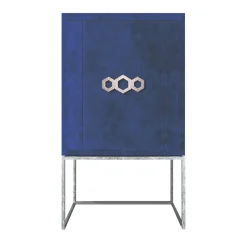Cleofe Blue Lapis & Silver Bar Cabinet