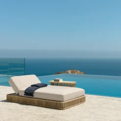 Cliff Beige Sunbed by Ludovica & Roberto Palomba