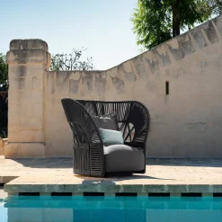 Cliff Deco Gray Lounge Armchair by Ludovica & Roberto Palomba