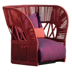 Cliff Deco Red Lounge Armchair by Ludovica & Roberto Palomba