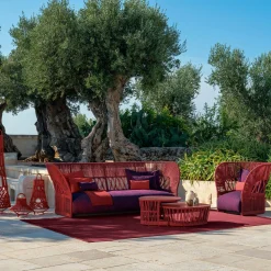 Cliff Deco Red Lounge Armchair by Ludovica & Roberto Palomba