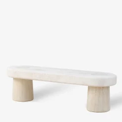 Clio Travertine Stone Bench