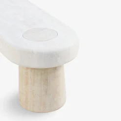 Clio Travertine Stone Bench