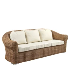 Cloe Synthetic Wicker Textile 3-Seater Sofa by Braid Design Lab