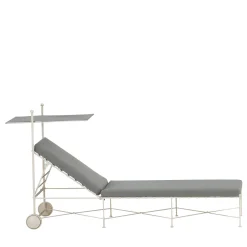 Club Wheeled White Wrought Iron Daybed