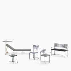 Club Wheeled White Wrought Iron Daybed