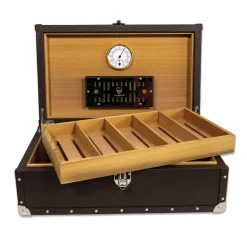 Cocoa Brown Cigar Humidor Box for 100