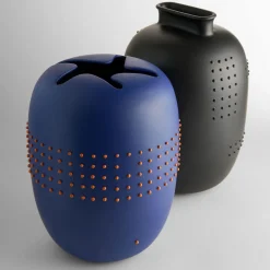 Code Black Ceramic Vase with Black Dots By Arik Levy