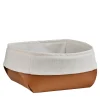 Cognac Leather With Removable Cotton Bag Bread Basket