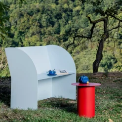 Coimbra 02 Light Blue Aluminum Outdoor Bench