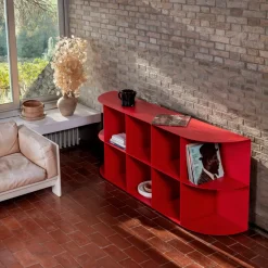 Coimbra 03 Red Aluminum Outdoor Bookcase
