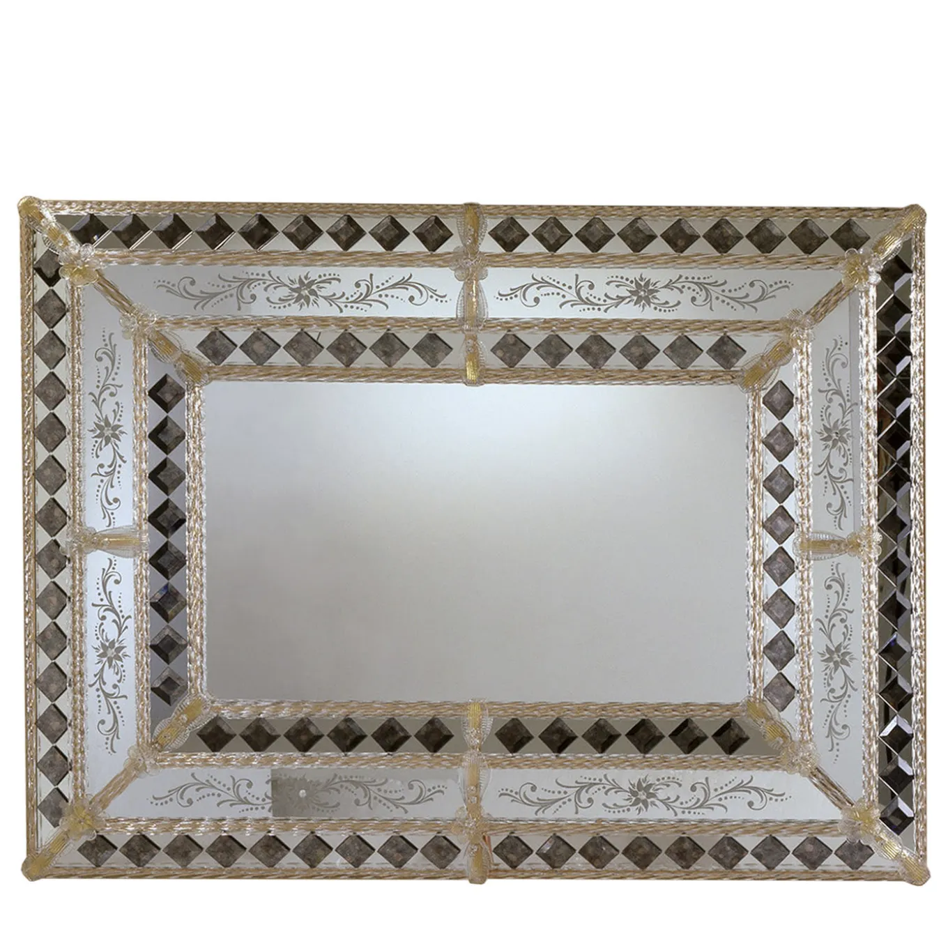 Colleoni Rectangular Murano Glass Mirror