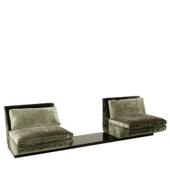 Colloquio Swivel Green Velvet 2-Seater Sofa by Storagemilano