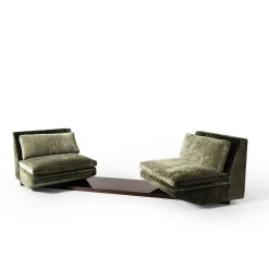 Colloquio Swivel Green Velvet 2-Seater Sofa by Storagemilano
