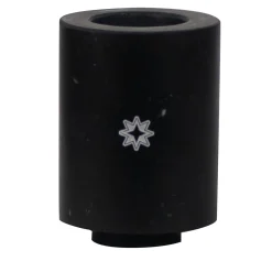 Com Cylindrical Black Marble Candle Holder