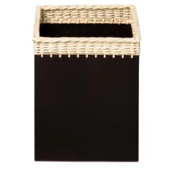 Como Square Bin in Black Leather