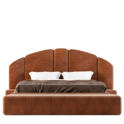 Concept 01 Modular Orange Upholstered Bed