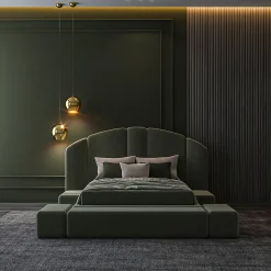 Concept 01 Modular Upholstered Green Bed