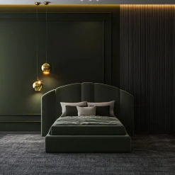 Concept 01 Modular Upholstered Green Bed