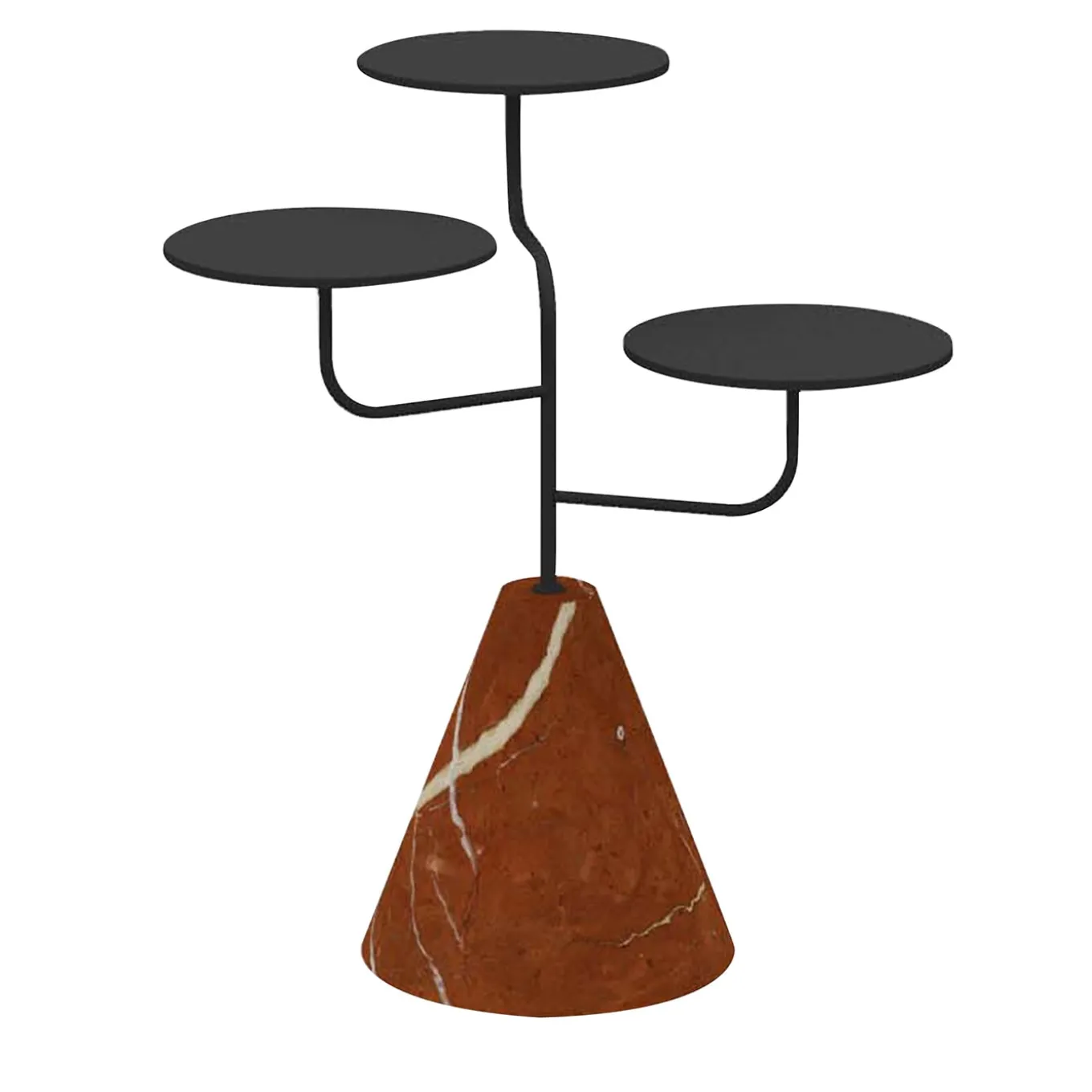 Condiviso 3-Tier Anthracite/Red Alicante Serving Stand