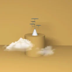 Condiviso 4-Tier Anthracite/White Carrara Serving Stand