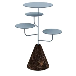 Condiviso 4-Tier Baby Blue/Emperador Dark Serving Stand
